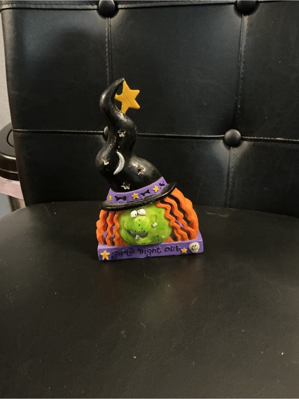 witch candle holder (girls night out)6 1/2" rare find
